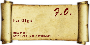 Fa Olga névjegykártya